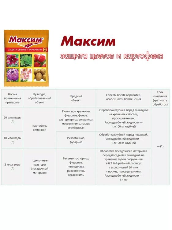 Максим (2 мл), для защиты цветов и картофеля."Ваше Хозяйство"